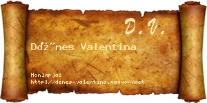 Dénes Valentina névjegykártya
